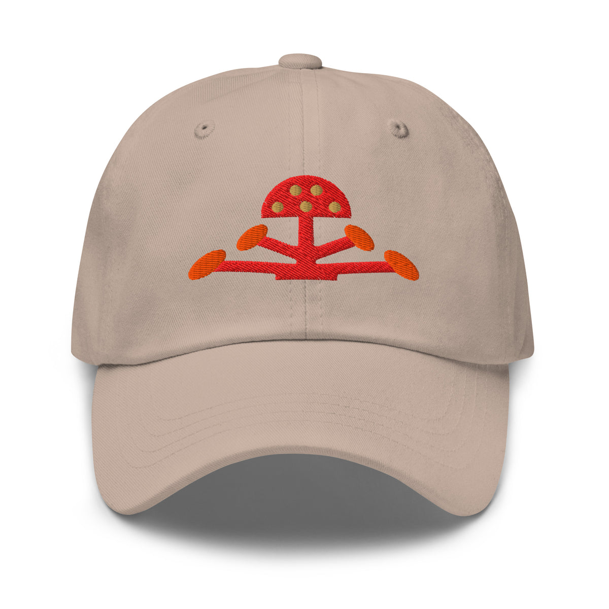 Psychic Waves Mushroom Wave Dad Cap, Stone, front (F2)