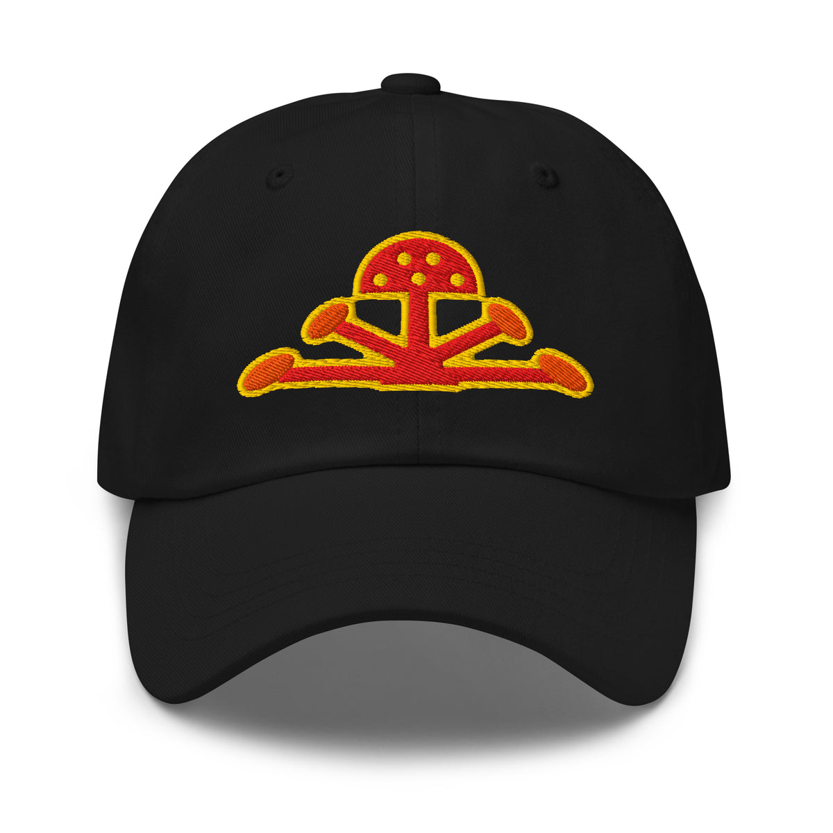 Psychic Waves Mushroom Wave Dad Cap, Black, front (F2)