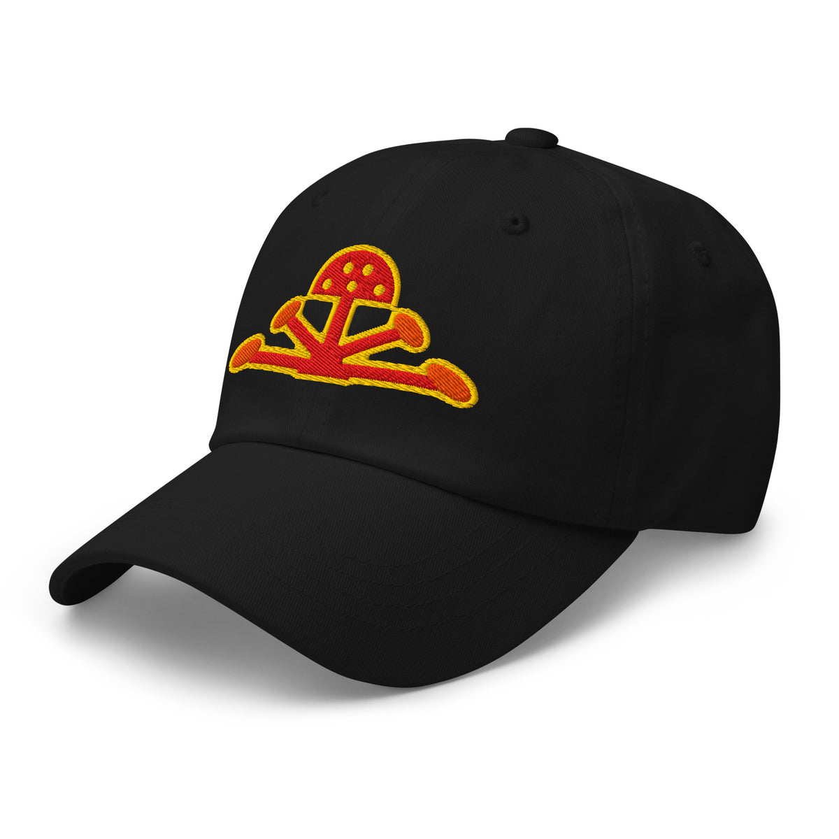 Psychic Waves Mushroom Wave Dad Cap, Black, left front (F2)