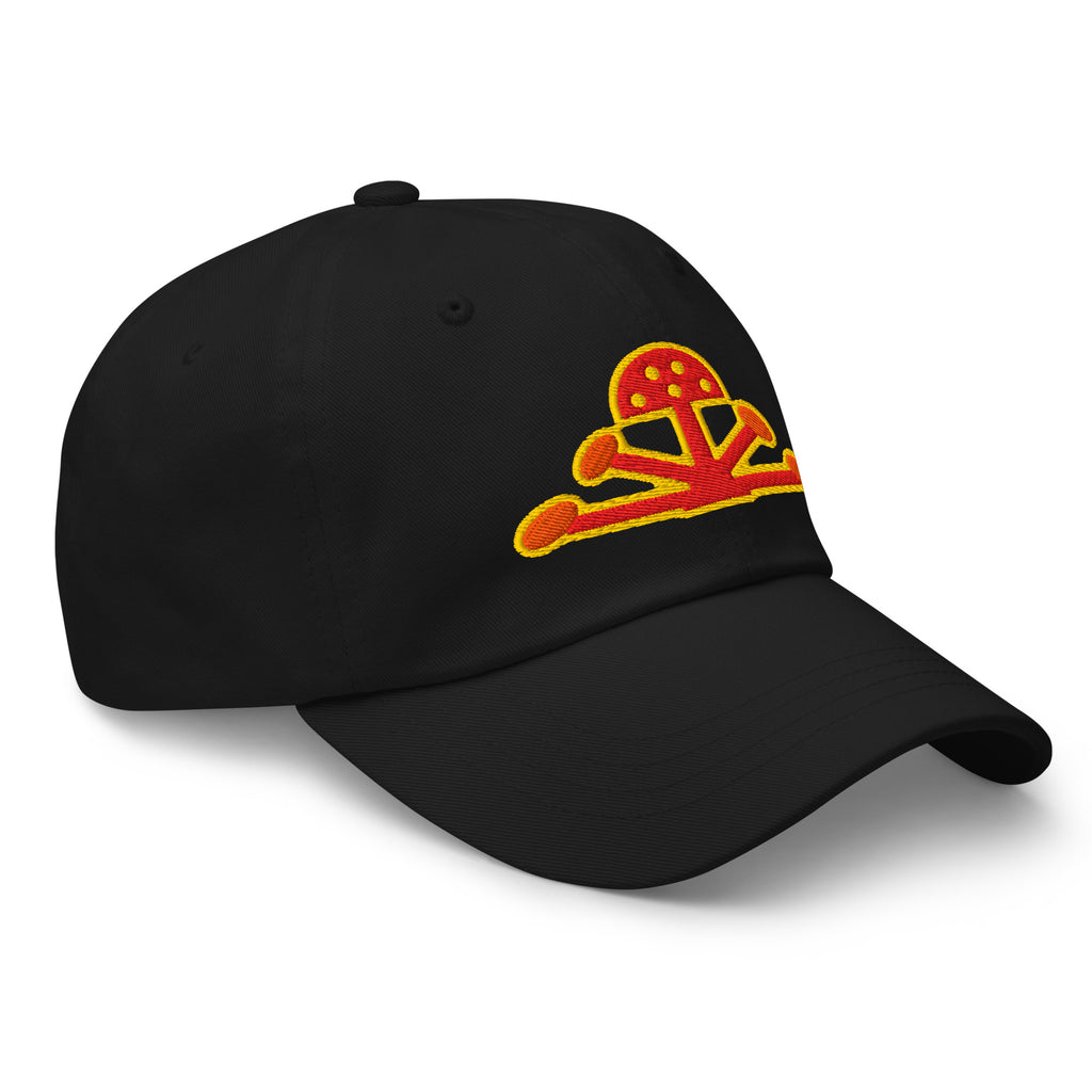 Psychic Waves Mushroom Wave Dad Cap, Black, right front (F2)