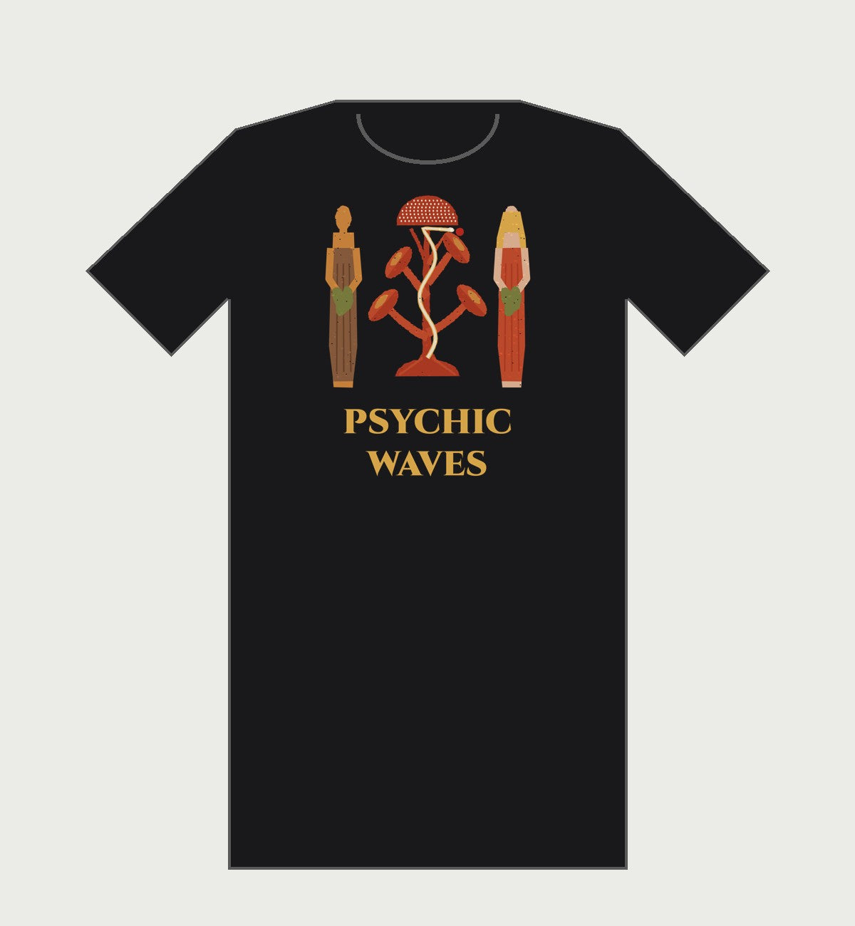 Psychic Waves Tree of Knowledge Tee – Black – design mockup