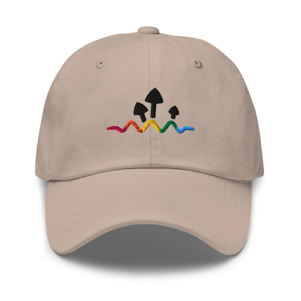 Psychic Waves Mushroom Wave Dad Cap, Stone, front