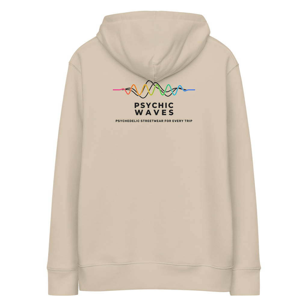Psychic Waves Mushroom Wave Hoodie, Desert Dust, back