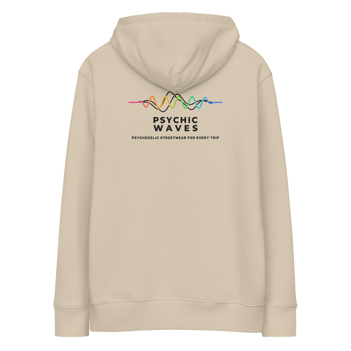 Psychic Waves Mushroom Wave Hoodie, Desert Dust, back