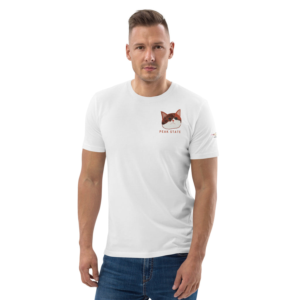 PEAK STATE Tee, White, front, on model