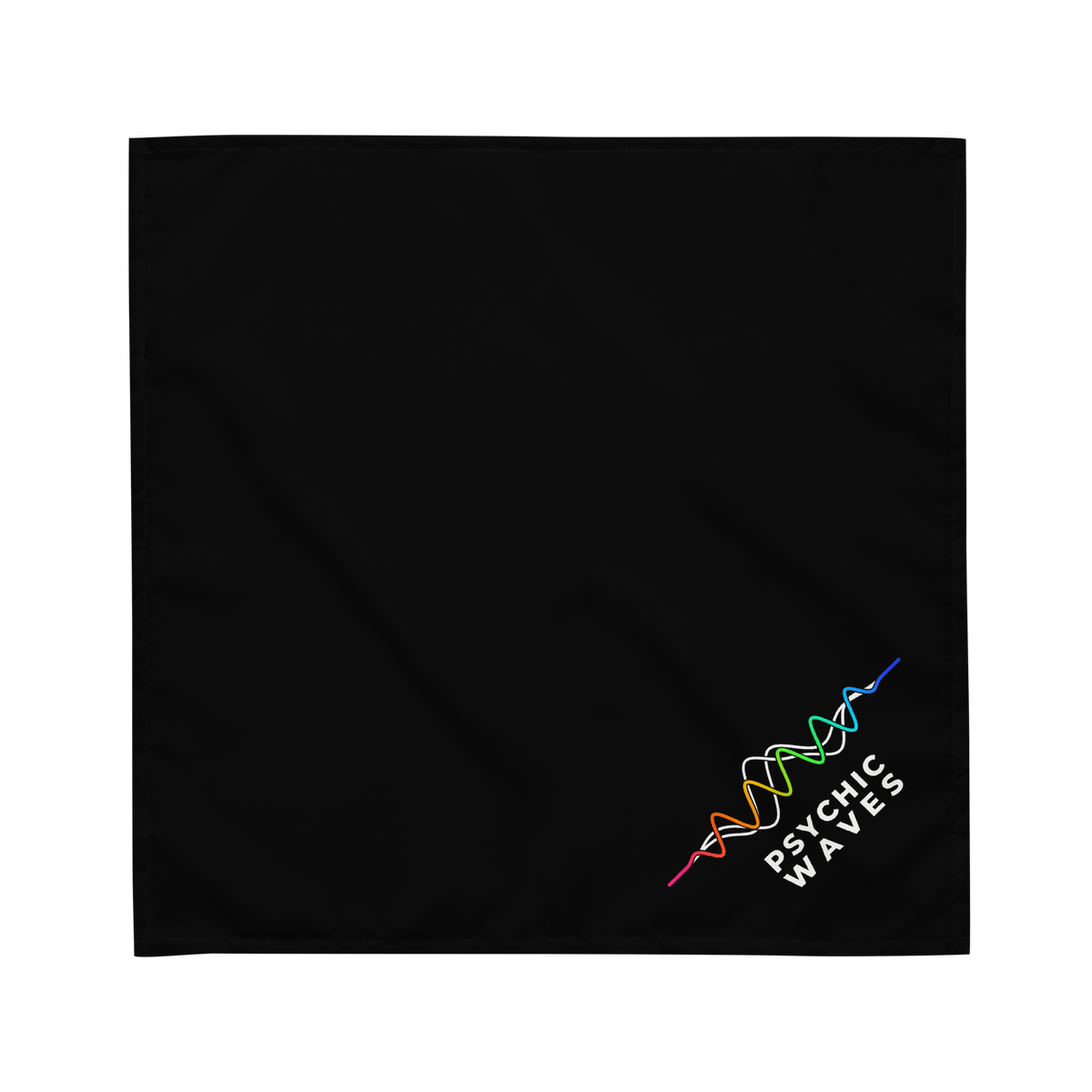 Psychic Waves Logo Bandana, Black, front
