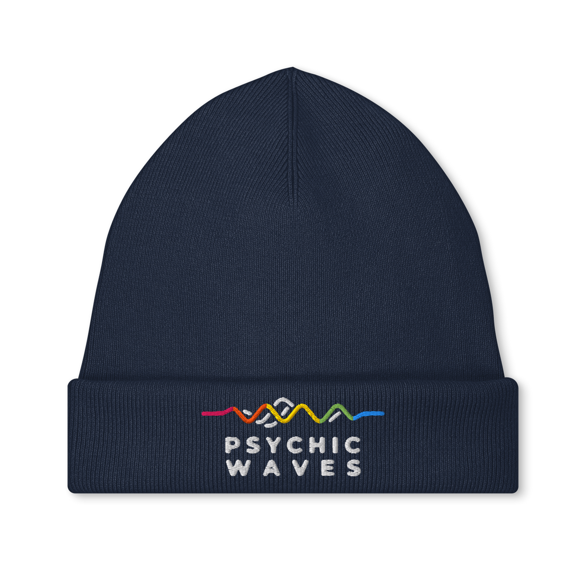 Psychic Waves Logo Beanie, French Navy, front