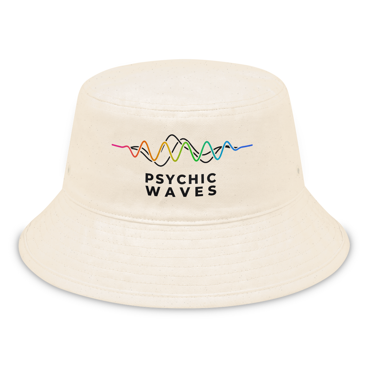 Psychic Waves Logo Bucket Hat, Natural, front