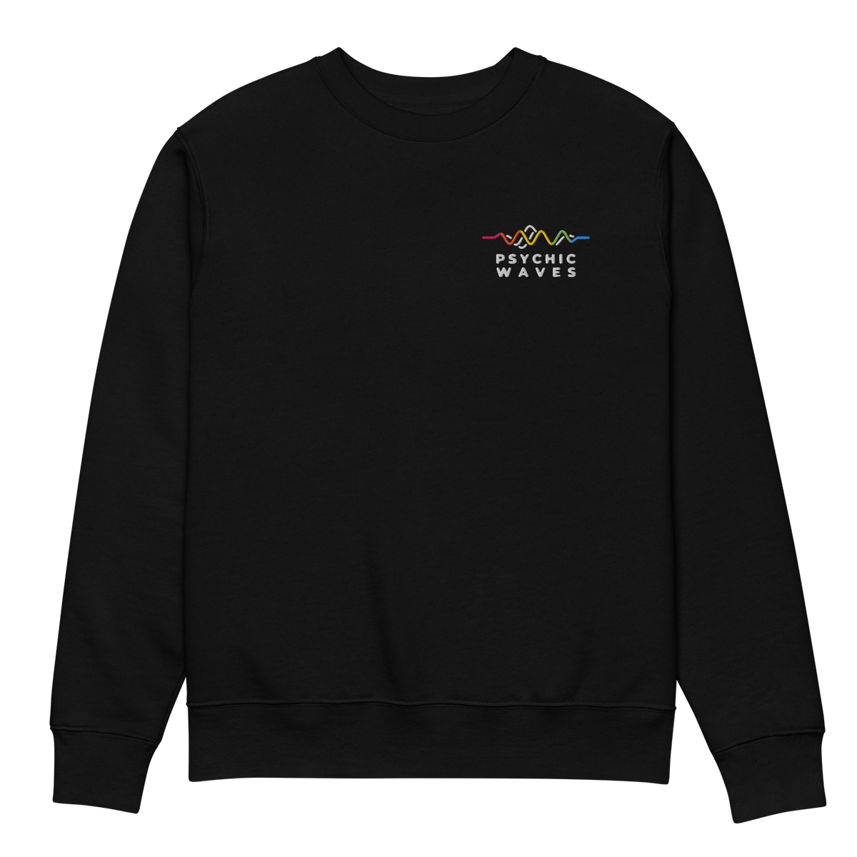 Psychic Waves Logo Crewneck, Black, front