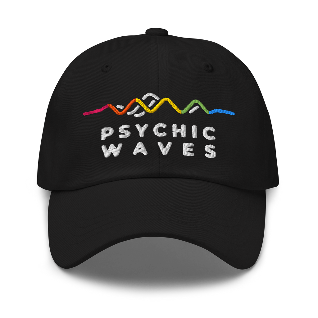 Psychic Waves Logo Dad Cap, Black, front