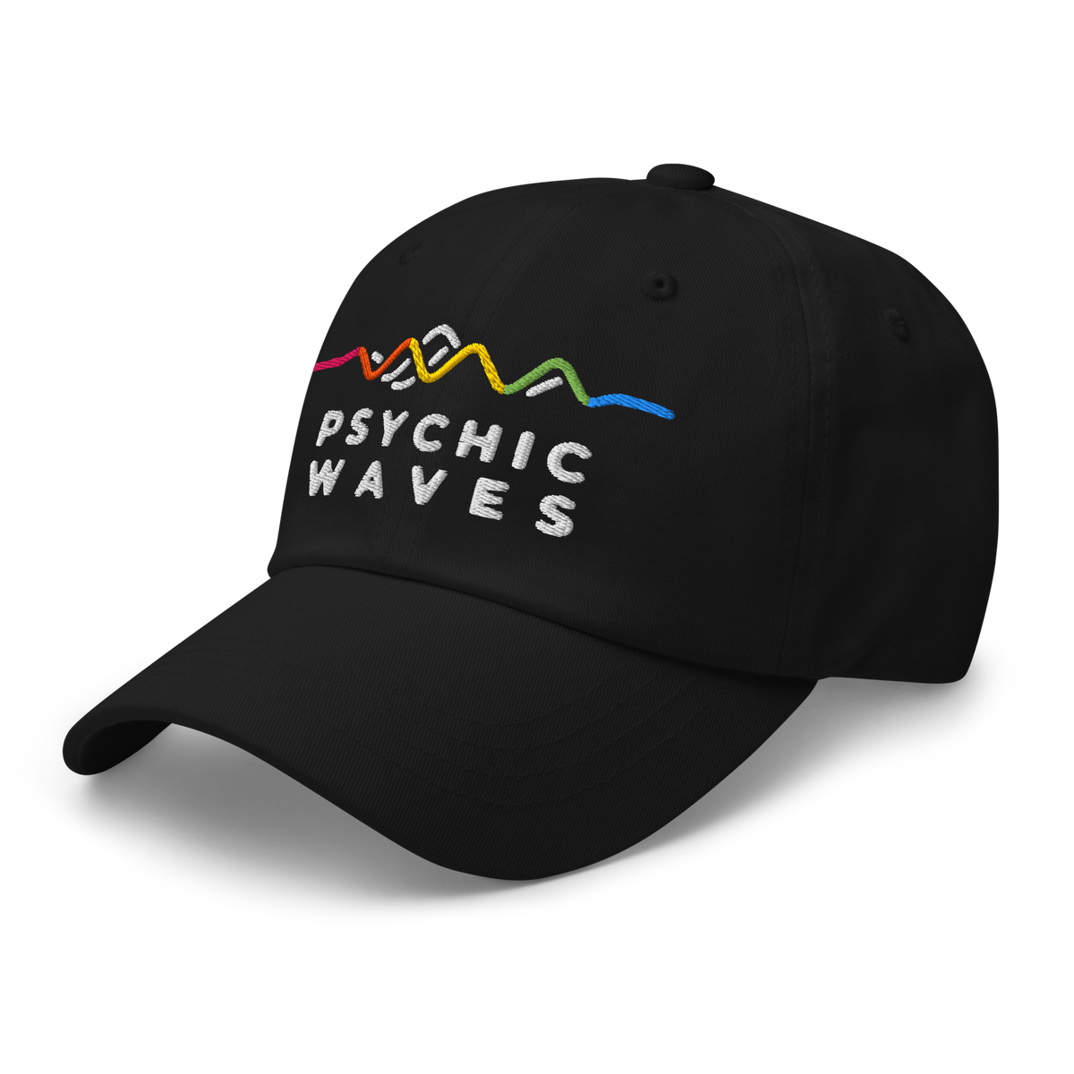 Psychic Waves Logo Dad Cap, Black, left front