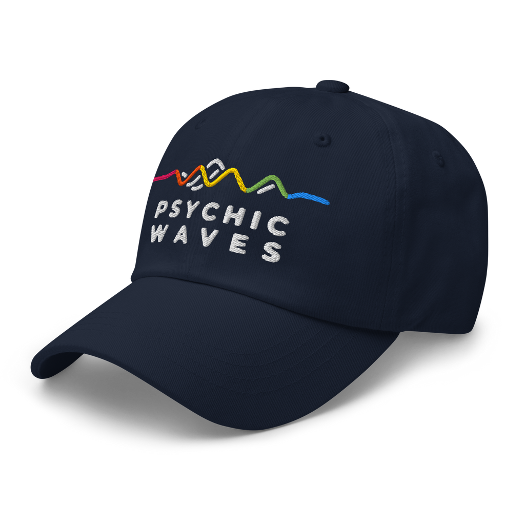 Psychic Waves Logo Dad Cap, Navy, left front