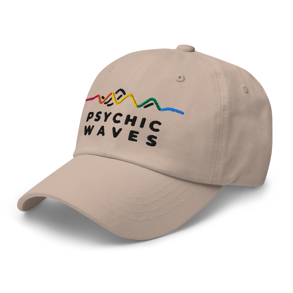 Psychic Waves Logo Dad Cap, Stone, left front