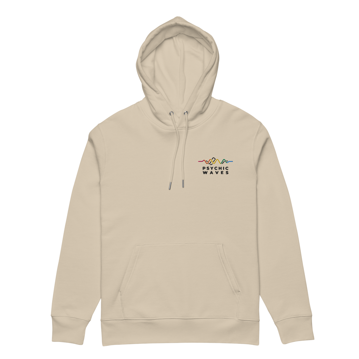 Psychic Waves Logo Hoodie, Desert Dust, front