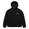 Psychic Waves Logo Oversized Heavyweight Hoodie, Black, front