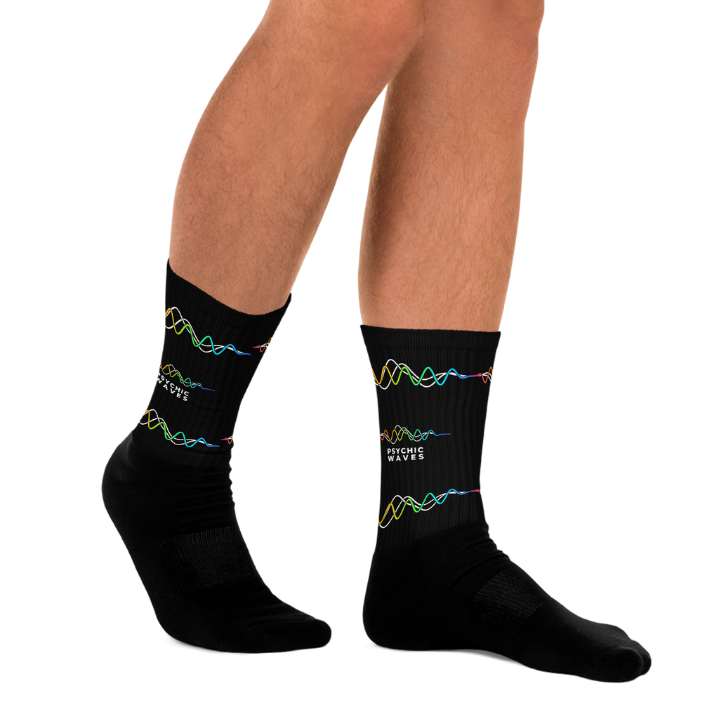 Psychic Waves Logo Socks, Black, men's, right view