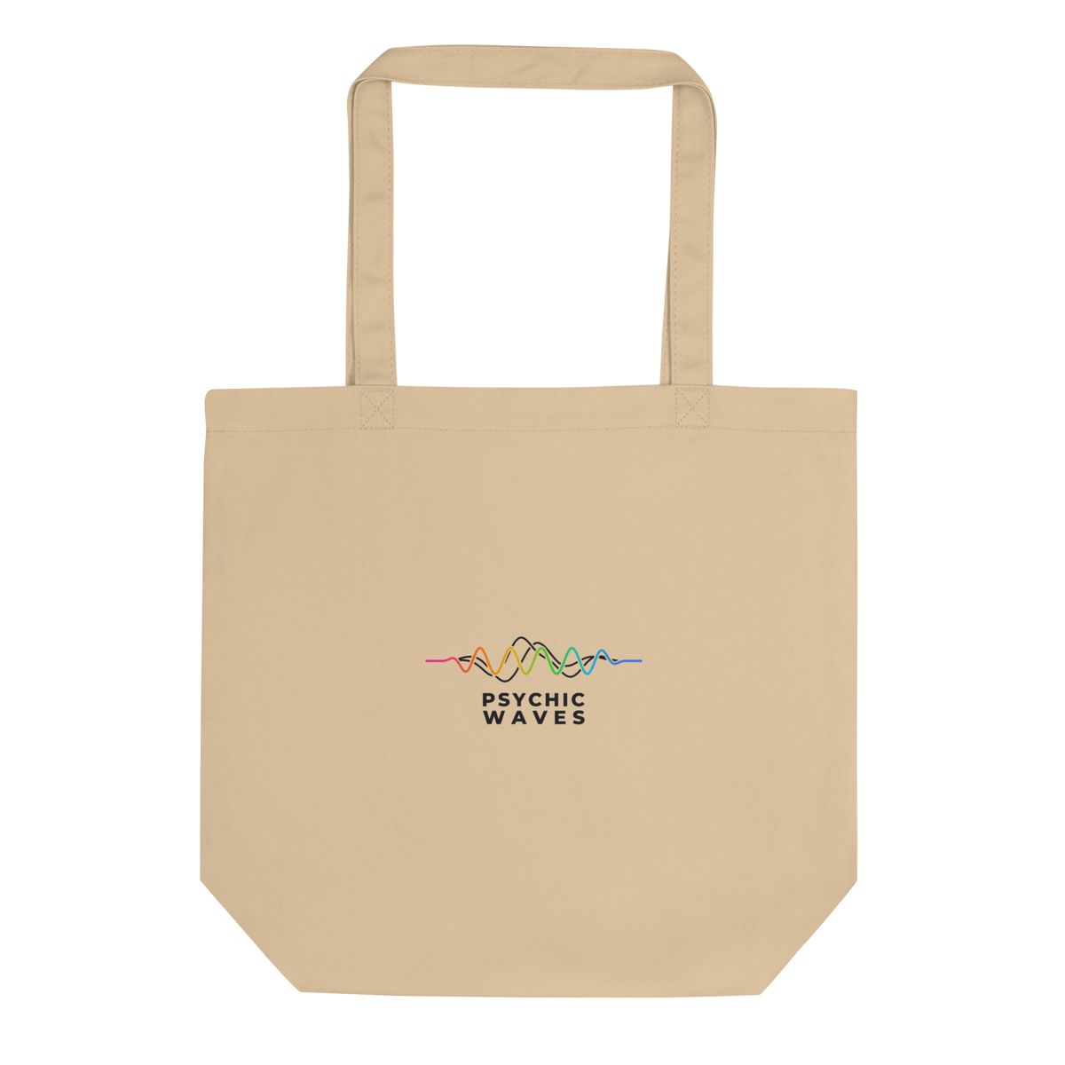 Psychic Waves Logo Tote Bag, Oyster, front