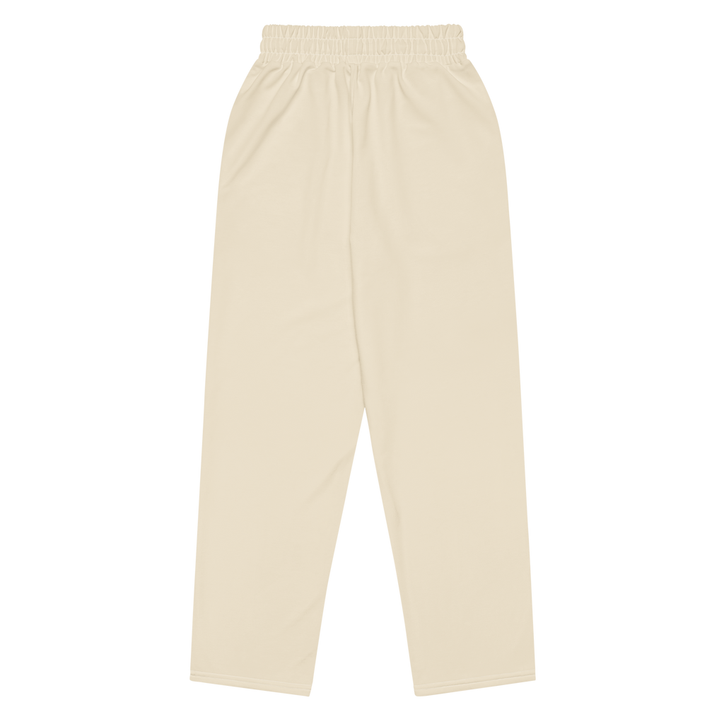 Psychic Waves Logo Wide-Leg Joggers, Cream, back
