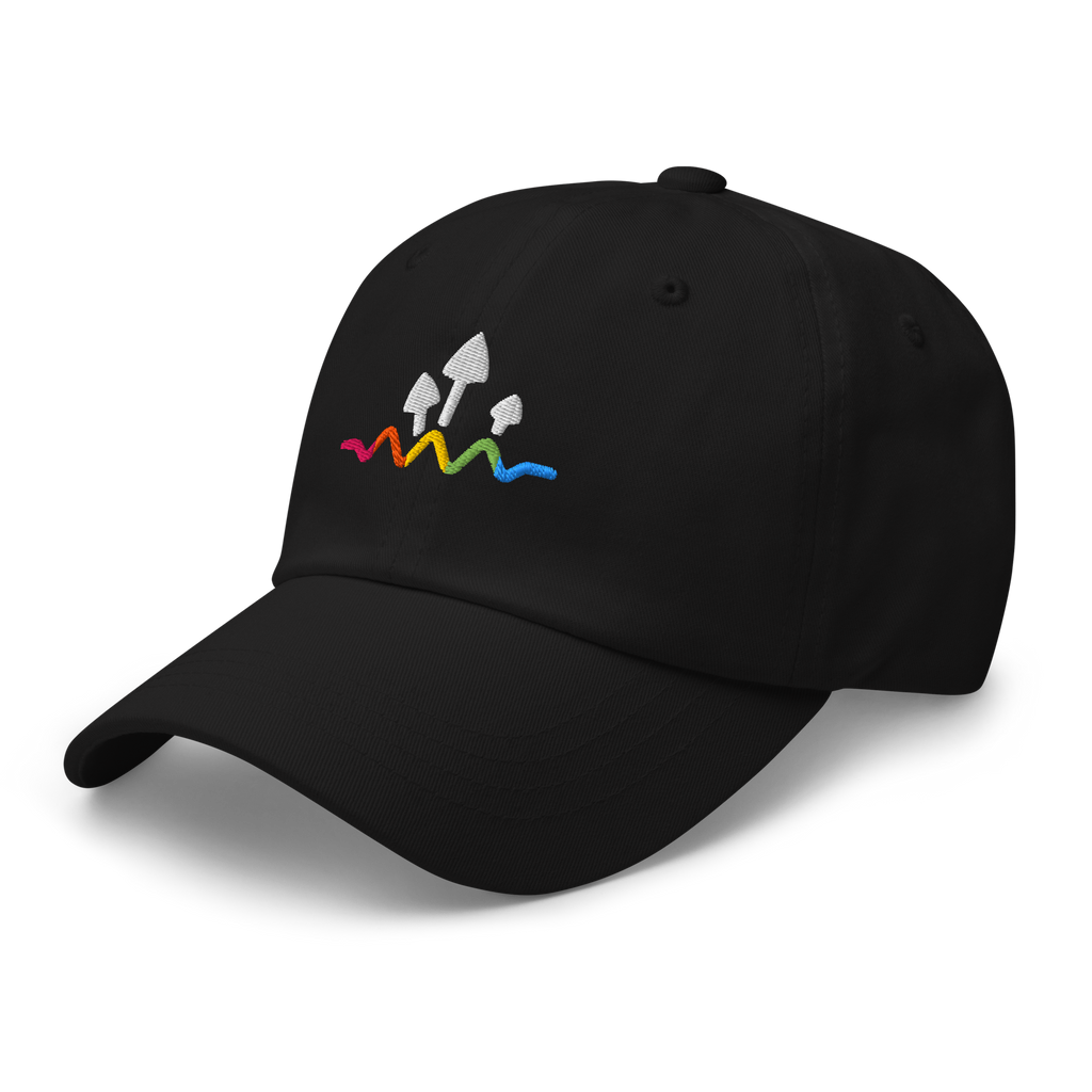Psychic Waves Mushroom Wave Dad Cap, Black, left front