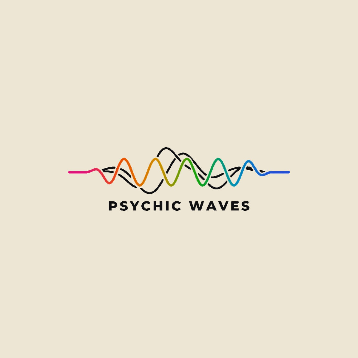 Psychic Waves Logo Tee, Natural Raw, left sleeve close-up