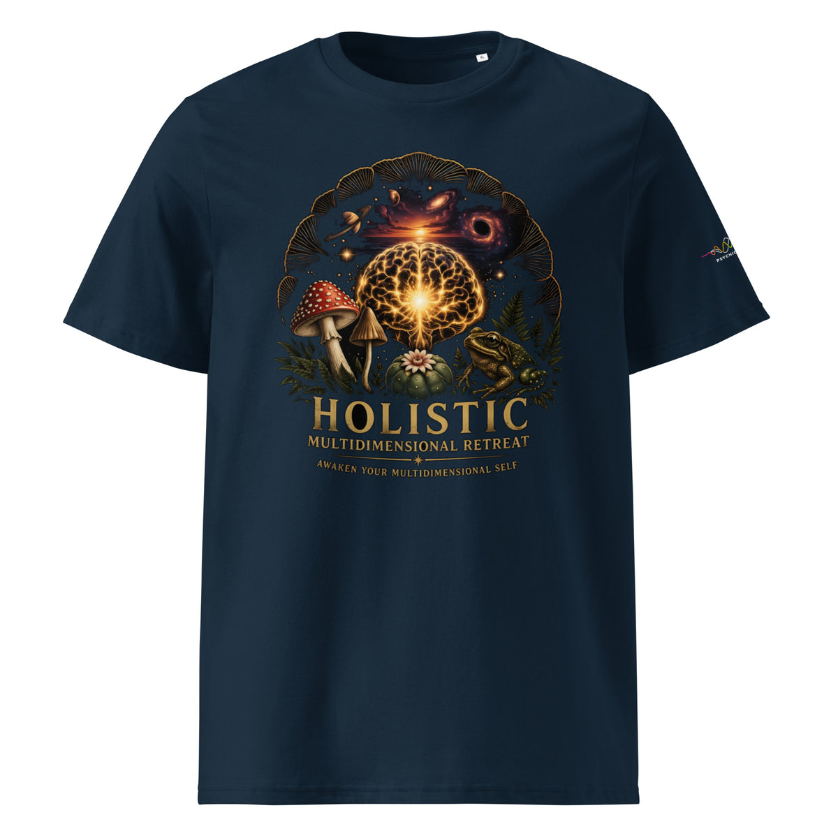 Holistic Multidimensional Retreat Tee, French Navy, front