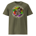 Rooted in Mycelium Badge Tee, Khaki, front