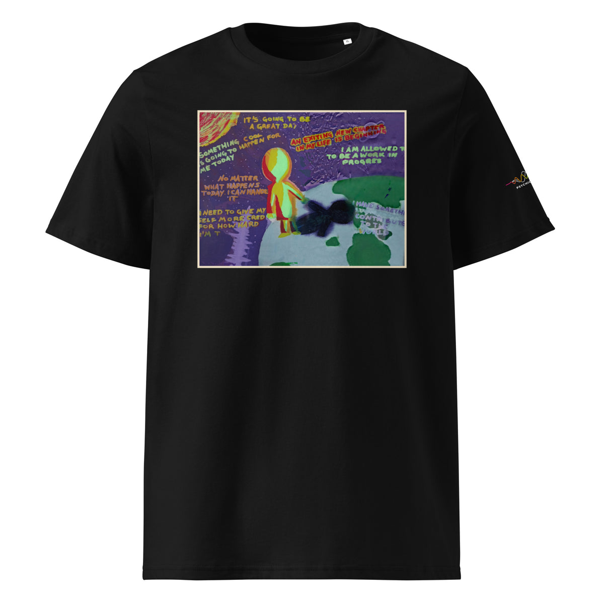 Space Painting Tee, Black, front