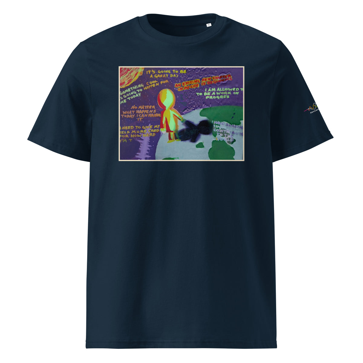 Space Painting Tee, French Navy, front