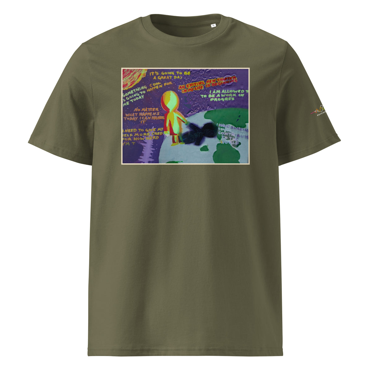 Space Painting Tee, Khaki, front