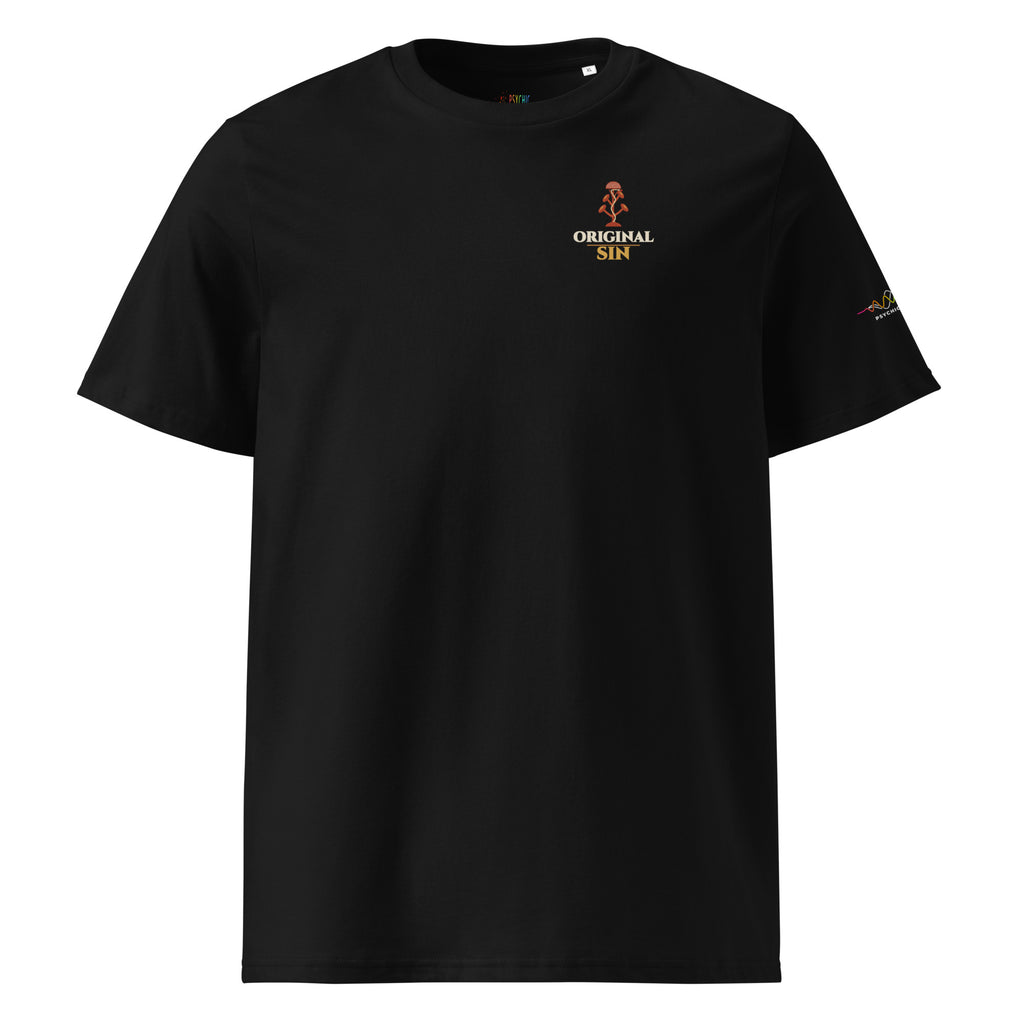 Tree of Knowledge Tee front: Wave Mushroom logo with ORIGINAL SIN